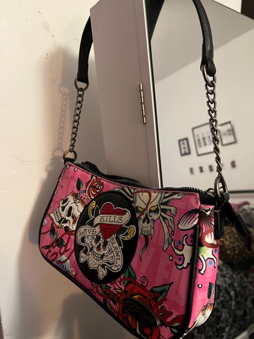 Pink Ed Hardy Shoulder Bag